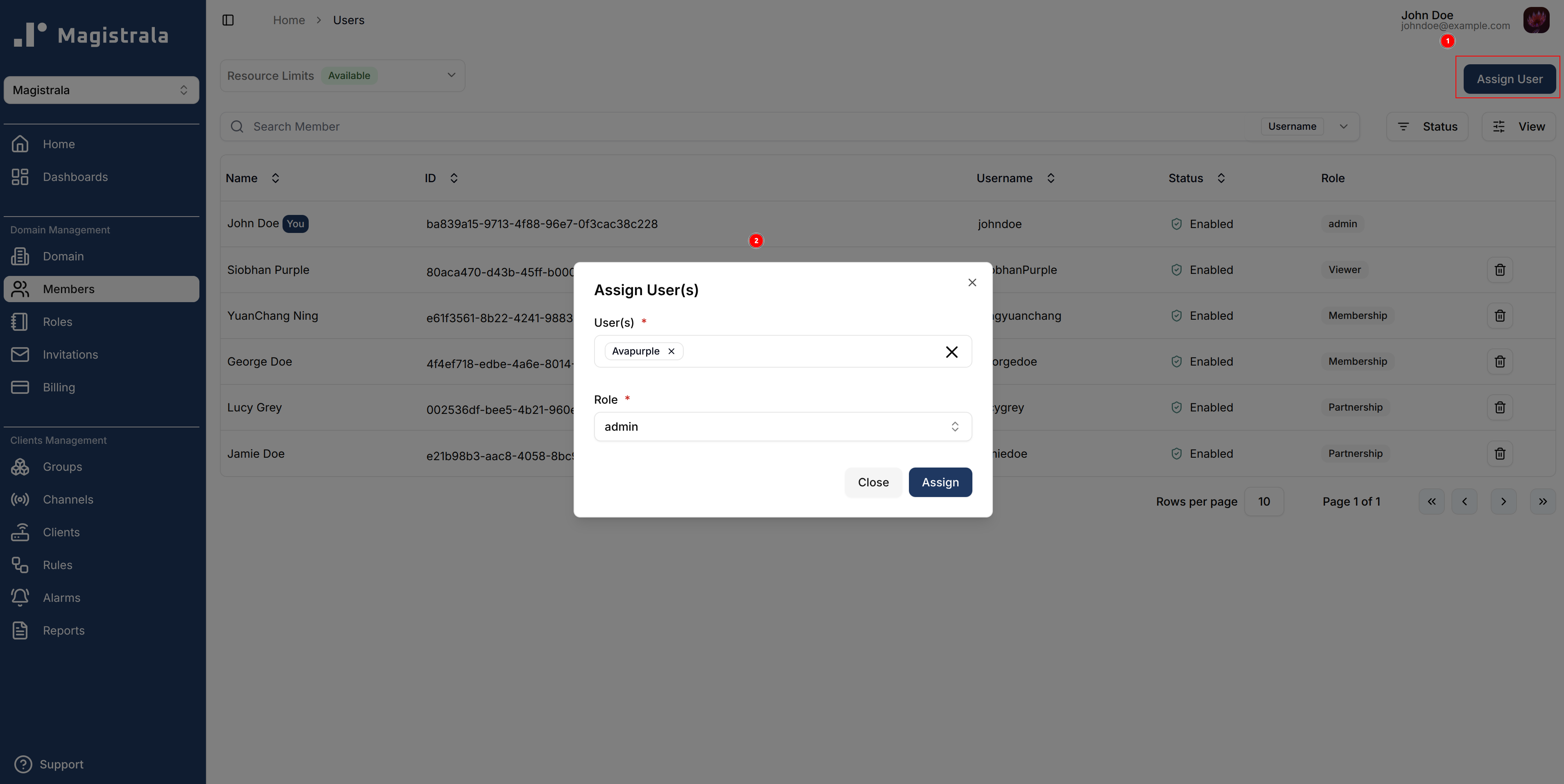 Assign User Form