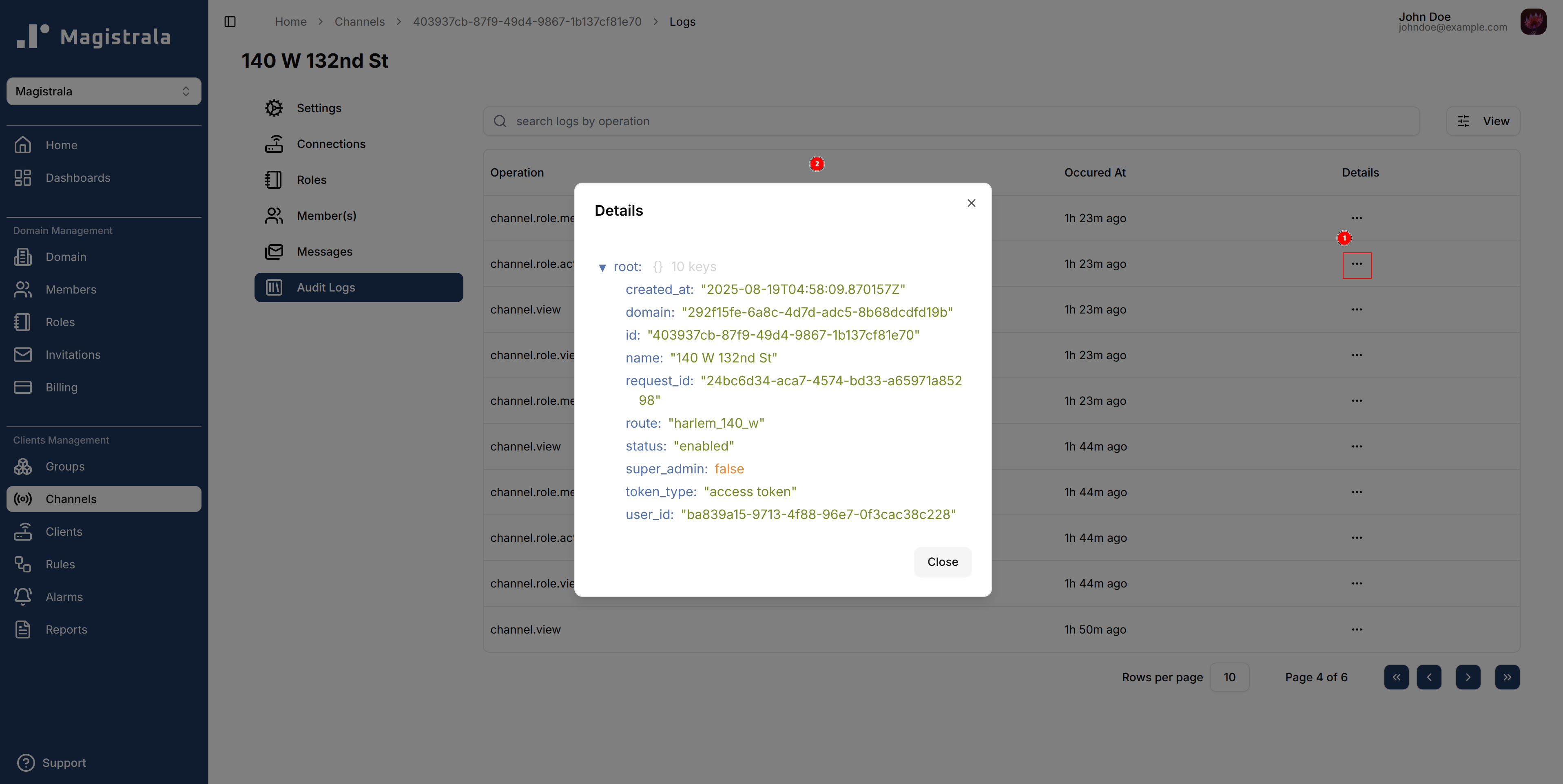 View Channel Audit Log Actions