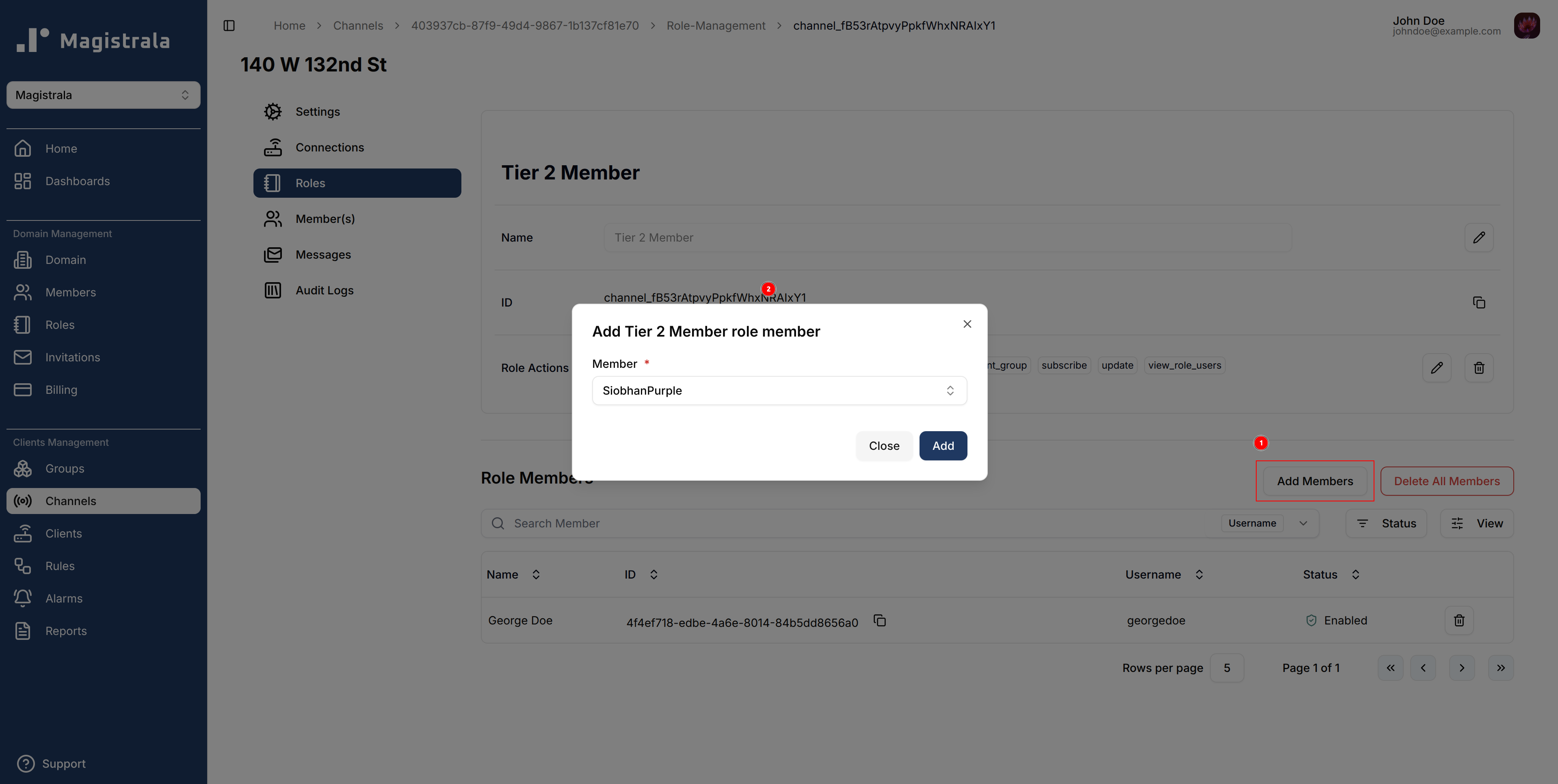 Channel role add members
