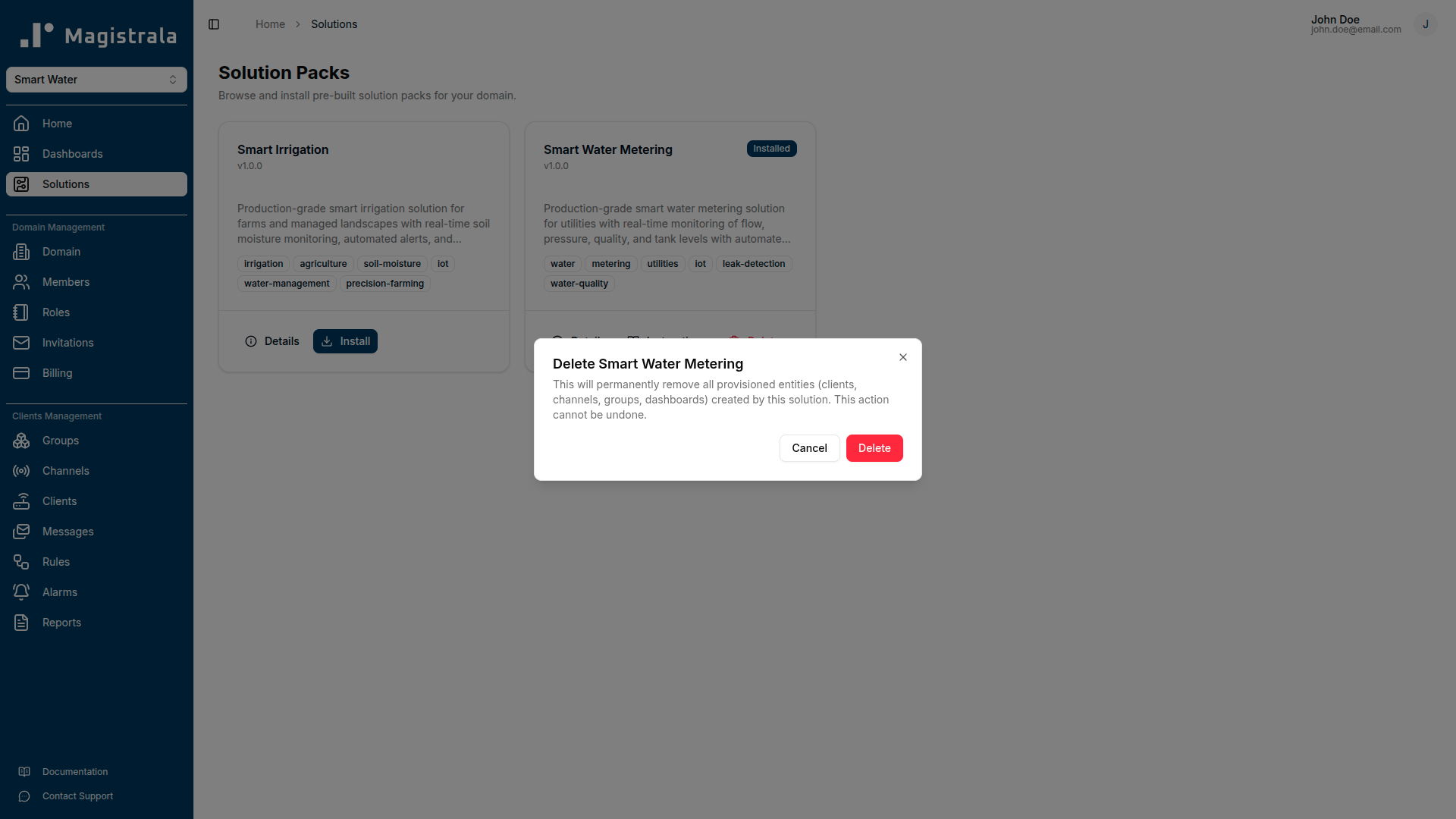 Uninstall confirmation dialog