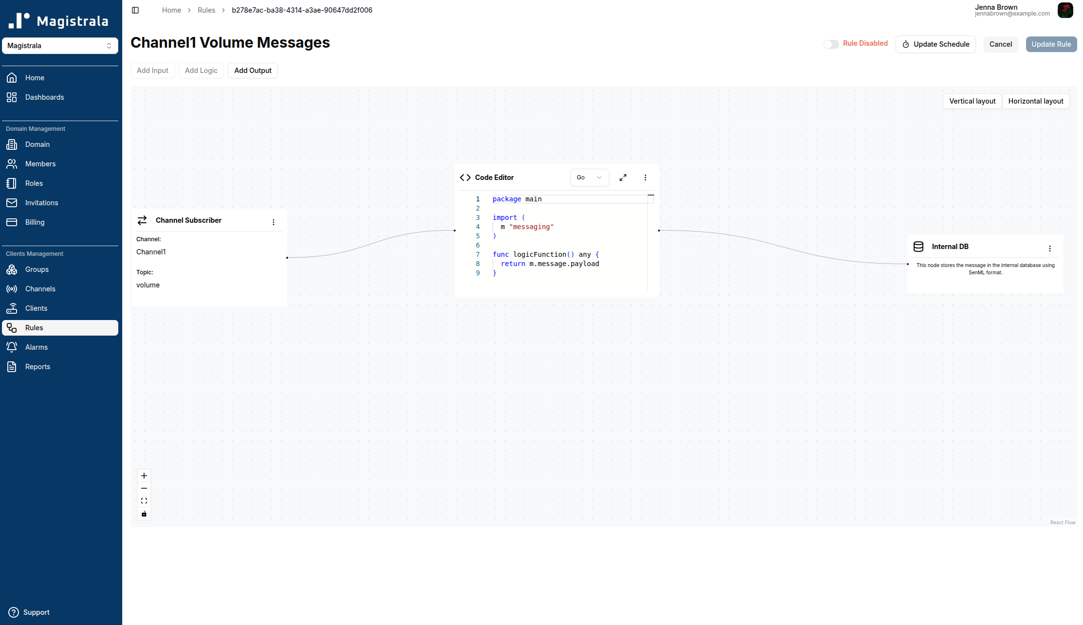 Disable rule in rule page