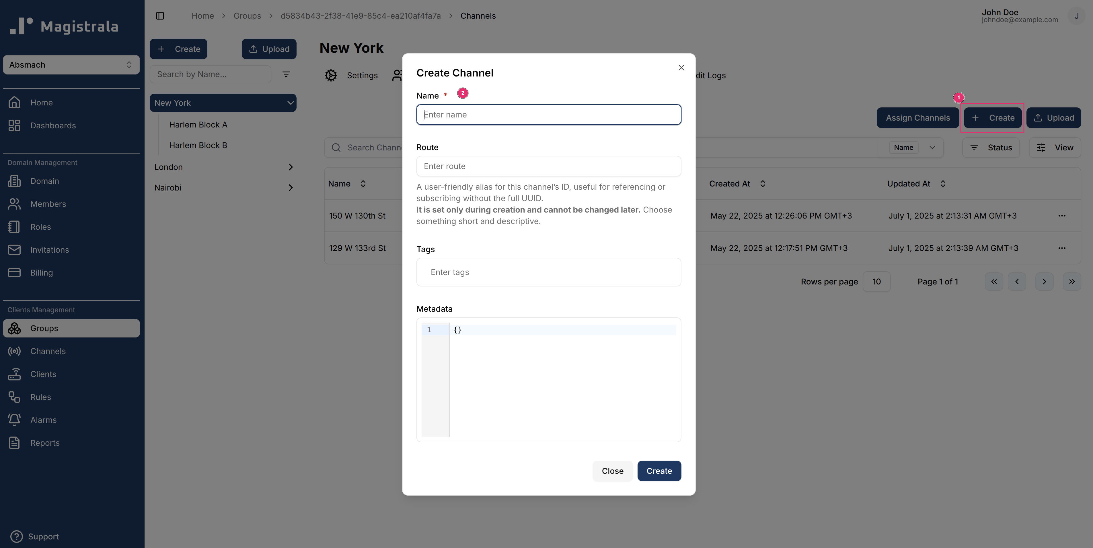 Create Group Channel