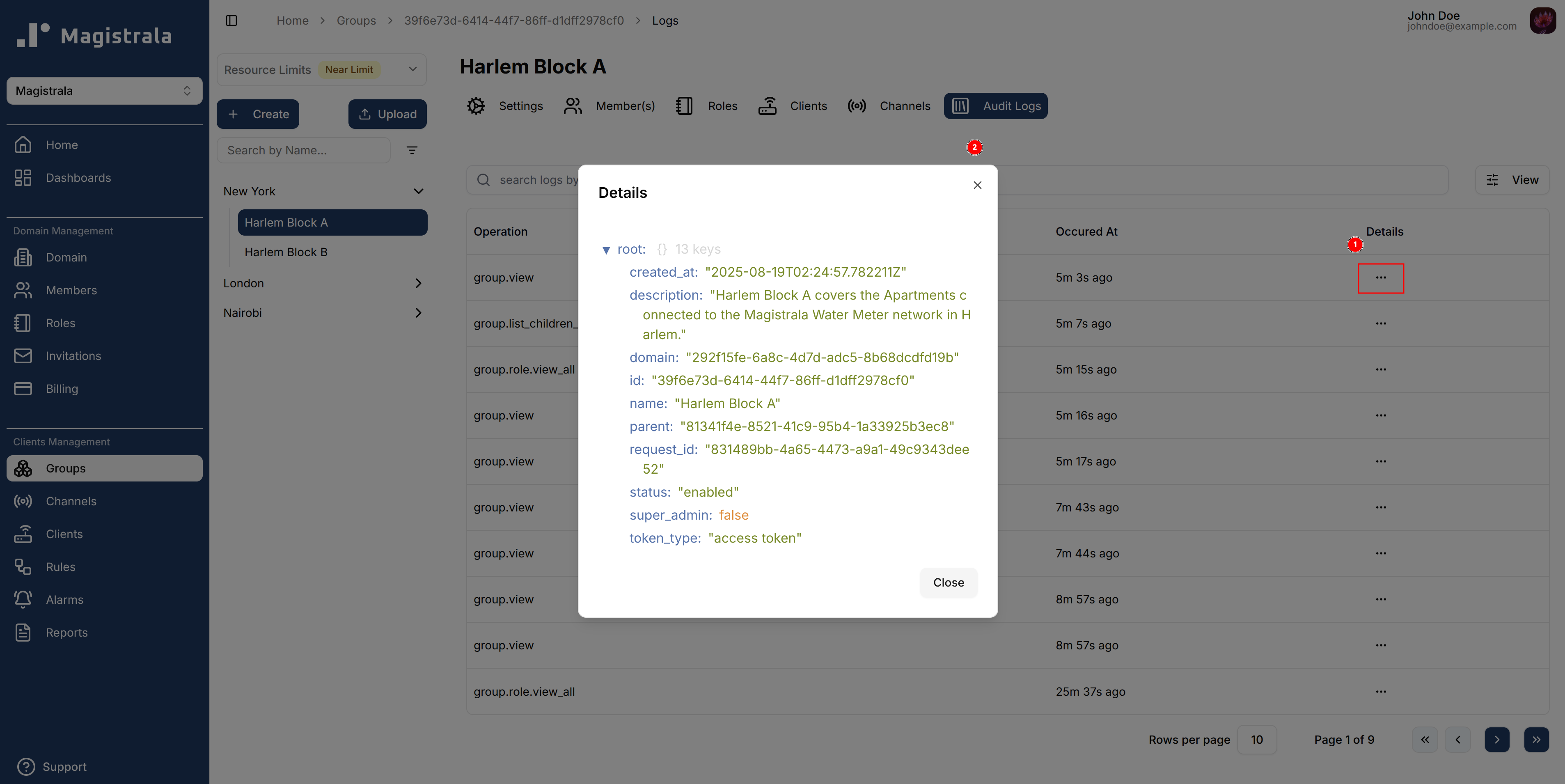 View Group Audit Log Actions