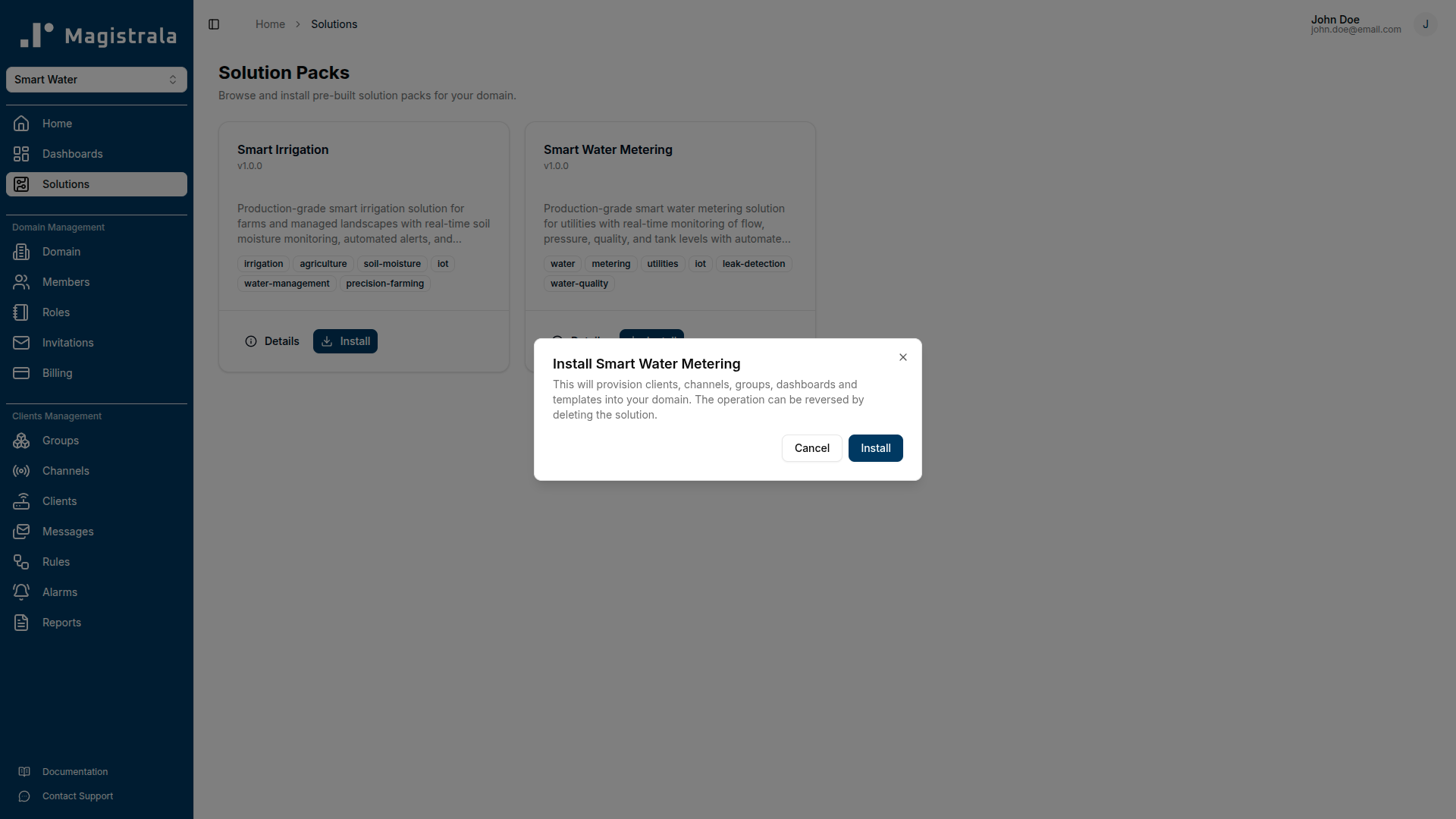 Installation confirmation dialog