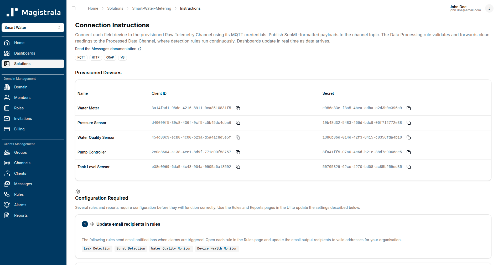 Device connection instructions