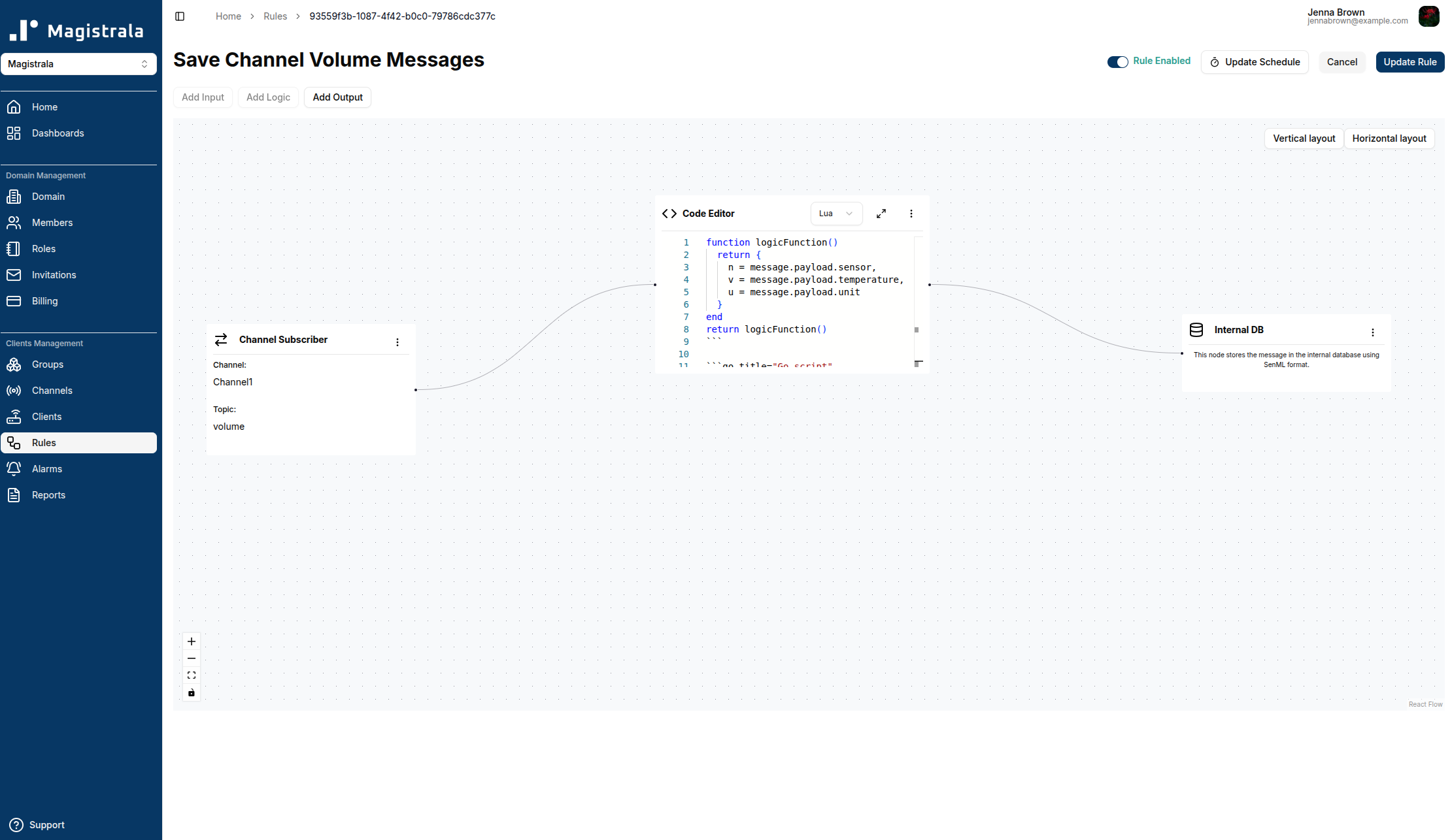 Storage with json input