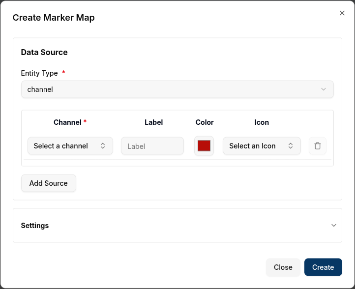 Create Marker Map Dialog