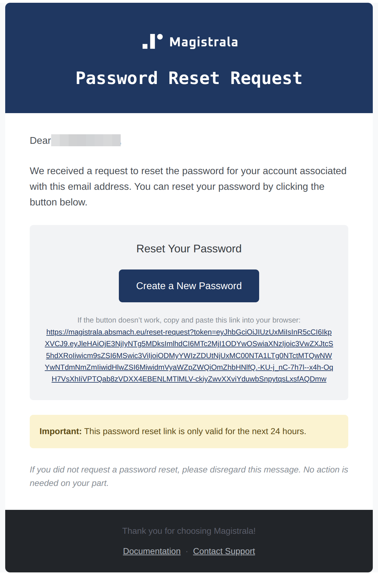 Password Reset Email