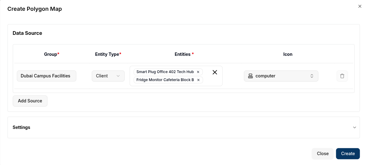 Polygon Map Settings