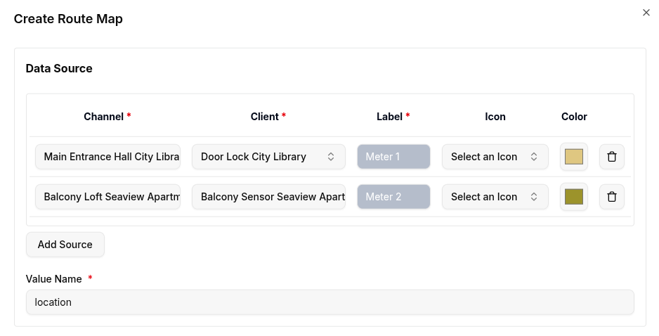 Route Map Data Source