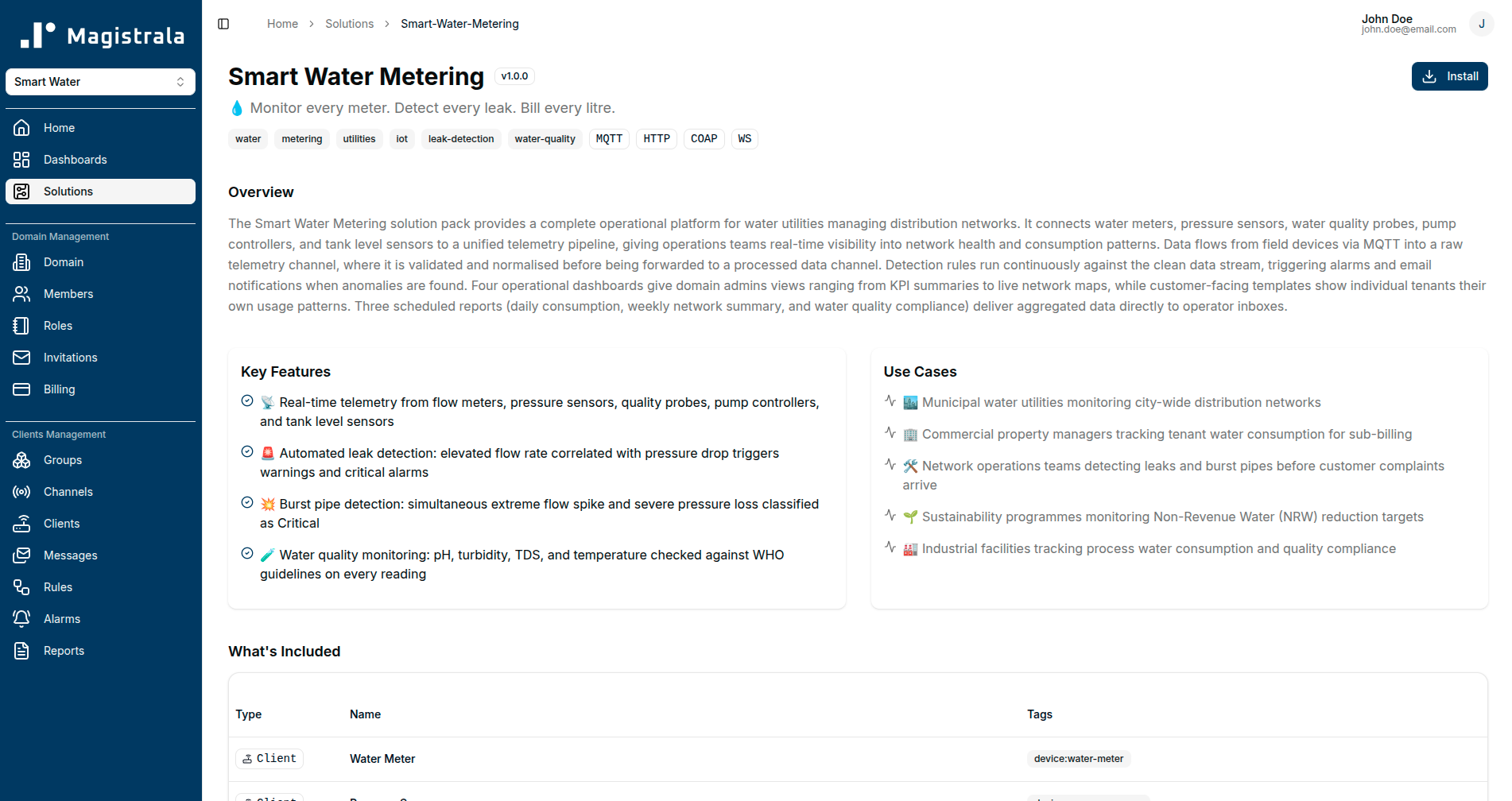 Solution pack detail page